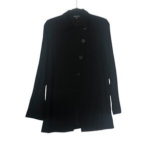 Eileen Fisher Blazer Jacket Crepe Double Breasted Asymmetrical Size Small